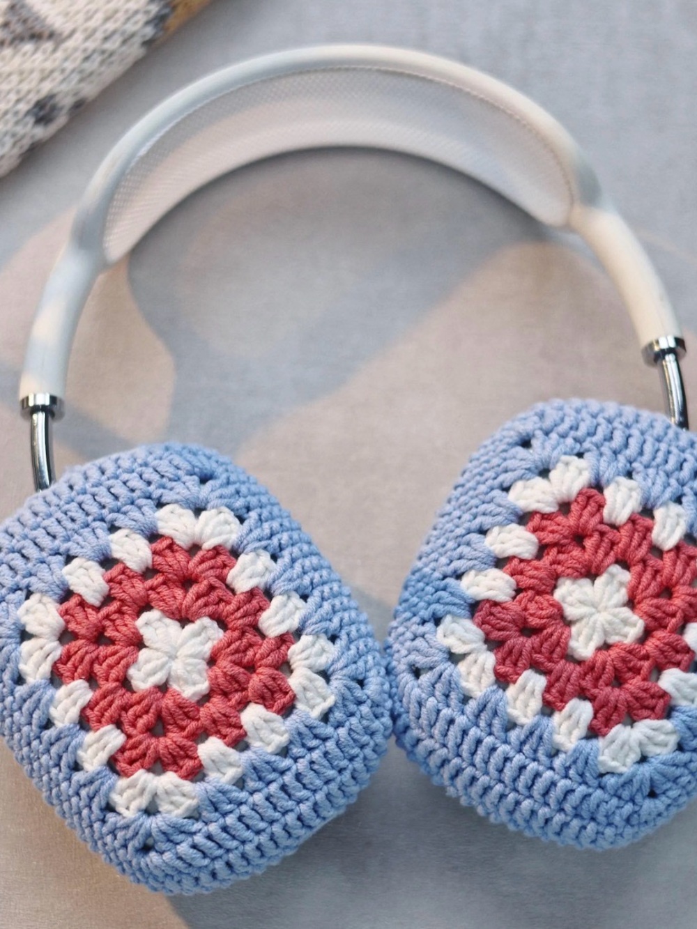 Handmade Granny Square AirPods Max Ear Cover Set | Crochet Headphone Covers
